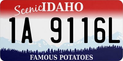 ID license plate 1A9116L
