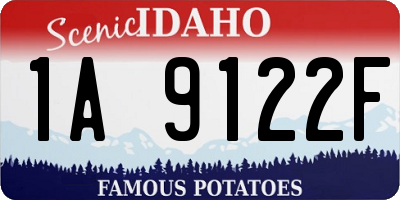 ID license plate 1A9122F