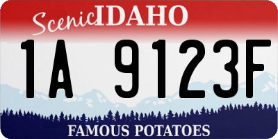 ID license plate 1A9123F