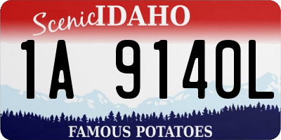 ID license plate 1A9140L