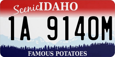 ID license plate 1A9140M