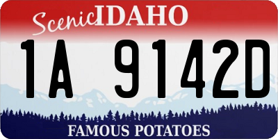 ID license plate 1A9142D