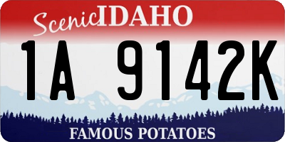 ID license plate 1A9142K