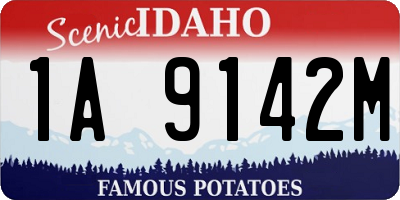 ID license plate 1A9142M