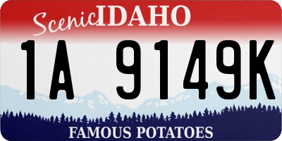 ID license plate 1A9149K
