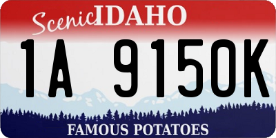 ID license plate 1A9150K
