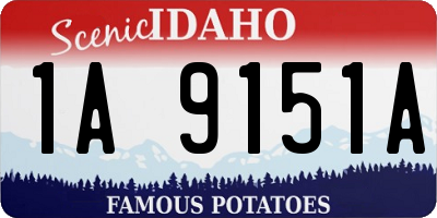 ID license plate 1A9151A