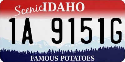 ID license plate 1A9151G