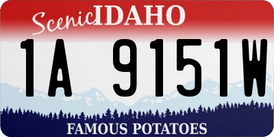 ID license plate 1A9151W
