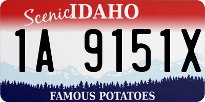 ID license plate 1A9151X