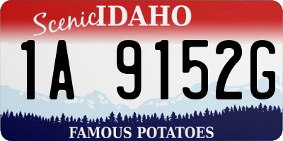 ID license plate 1A9152G