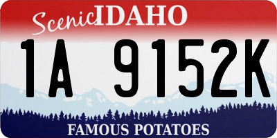 ID license plate 1A9152K