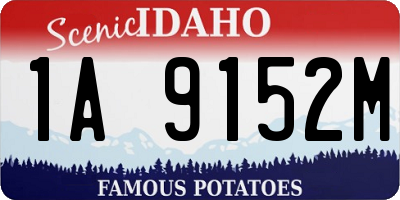 ID license plate 1A9152M