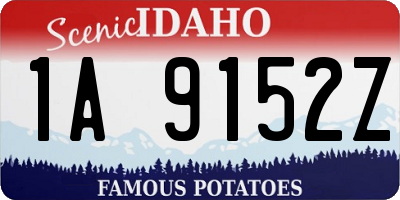 ID license plate 1A9152Z