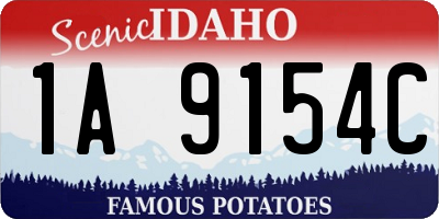 ID license plate 1A9154C
