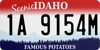 ID license plate 1A9154M