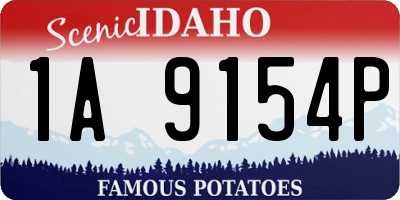 ID license plate 1A9154P