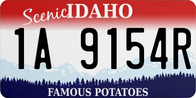 ID license plate 1A9154R