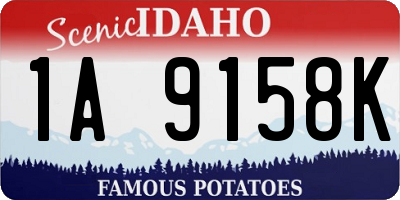 ID license plate 1A9158K