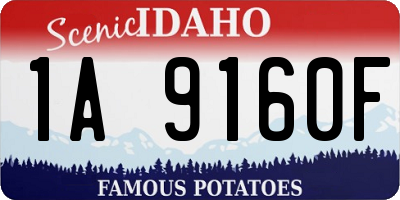 ID license plate 1A9160F