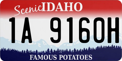 ID license plate 1A9160H