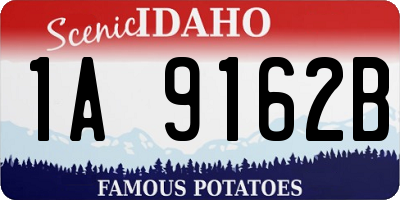 ID license plate 1A9162B