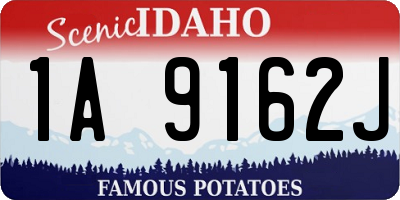 ID license plate 1A9162J