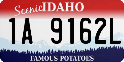 ID license plate 1A9162L