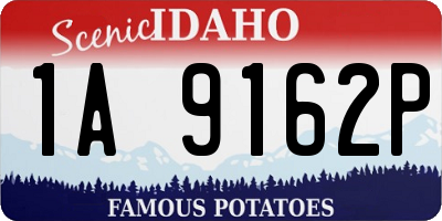 ID license plate 1A9162P