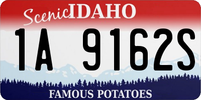 ID license plate 1A9162S