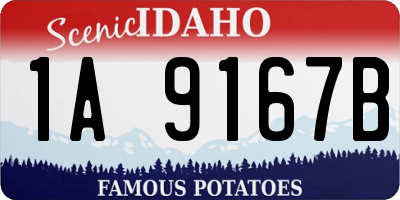 ID license plate 1A9167B