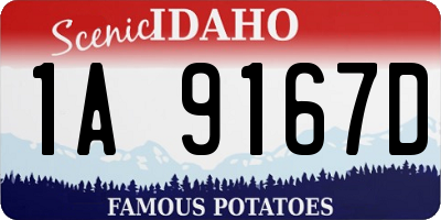 ID license plate 1A9167D