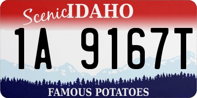 ID license plate 1A9167T