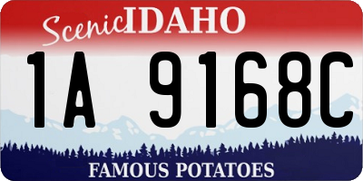 ID license plate 1A9168C