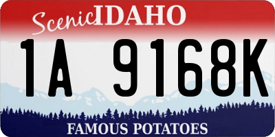 ID license plate 1A9168K