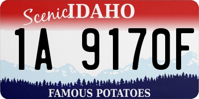 ID license plate 1A9170F