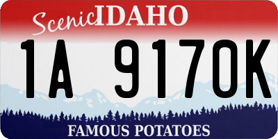 ID license plate 1A9170K
