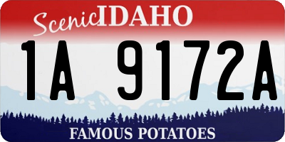 ID license plate 1A9172A