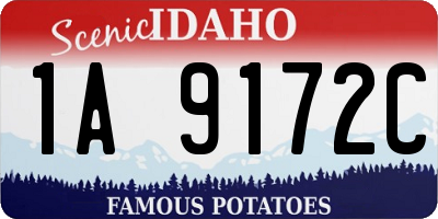 ID license plate 1A9172C