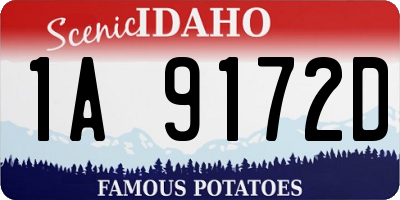 ID license plate 1A9172D