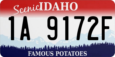 ID license plate 1A9172F