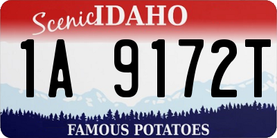 ID license plate 1A9172T