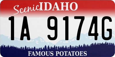 ID license plate 1A9174G