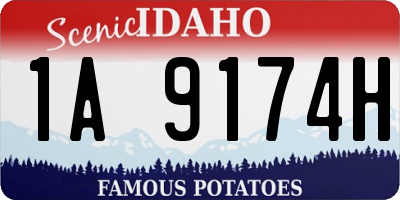 ID license plate 1A9174H
