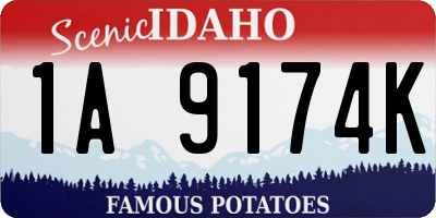 ID license plate 1A9174K