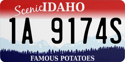 ID license plate 1A9174S