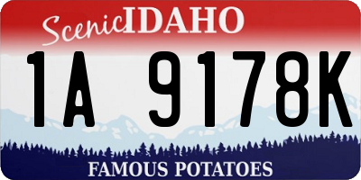 ID license plate 1A9178K