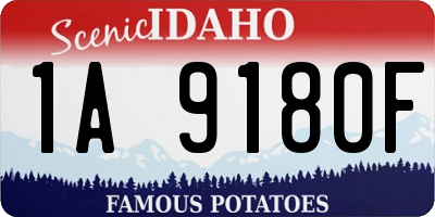 ID license plate 1A9180F