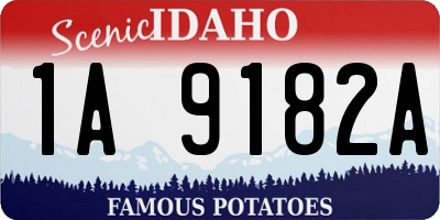 ID license plate 1A9182A