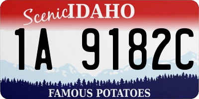 ID license plate 1A9182C